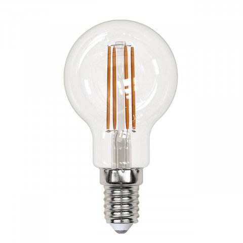 Лампа светодиодная филаментная Uniel E14 13W 3000K прозрачная LED-G45-13W/3000K/E14/CL PLS02WH UL-00005905