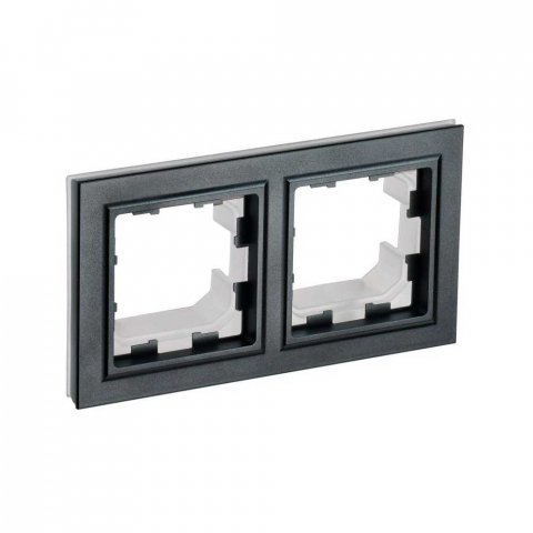 Рамка 2-постовая IEK Brite черная BR-M22-44-K02