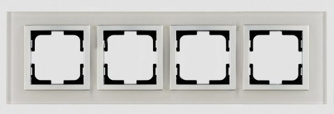Рамка 4-постовая Mono Electric Style Glass белое стекло 107-710000-163
