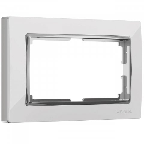 Рамка для двойной розетки Werkel Snabb белый/хром W0081901 4690389161063
