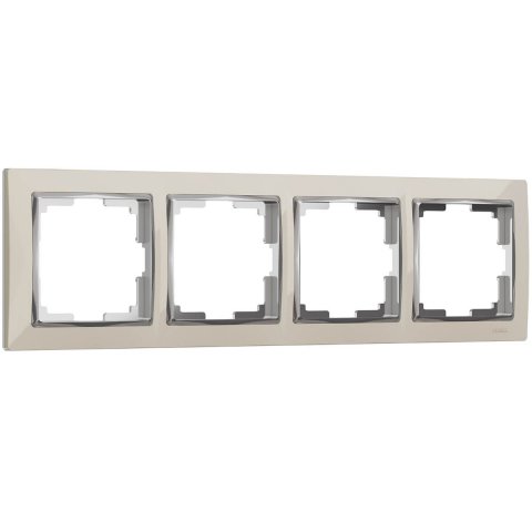 Рамка на 4 поста Werkel Snabb W0041903 слоновая кость/хром 4690389160912