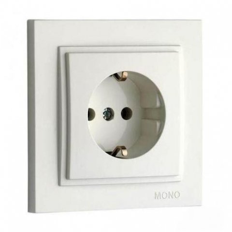 Розетка 2К+З Mono Electric Despina 16A 250V винтовое подключение слоновая кость 102-010021-117