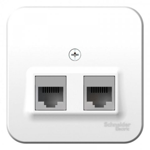 Розетка компьютерная двойная RJ45 Schneider Electric Blanca 5e кат UTP белая BLNIA045451