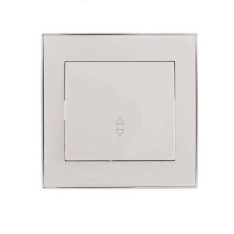Выключатель проходной Lezard Rain белый с бок. вставкой хром 703-0225-105