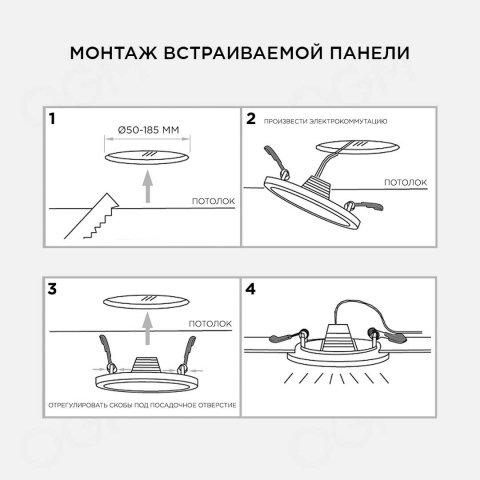 Встраиваемая светодиодная панель OGM LP-11