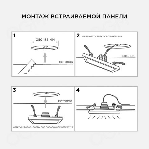 Встраиваемая светодиодная панель OGM LP-23