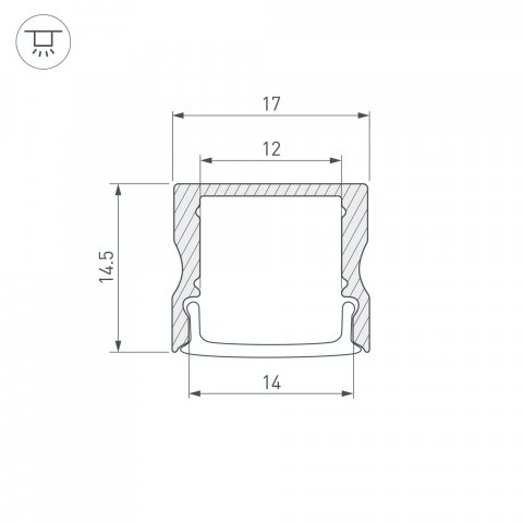Встраиваемый профиль ARH-LINE-1715-2000 ANOD GOLD 039988