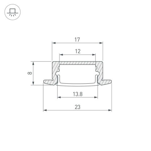 Встраиваемый профиль Arlight Line-2308-F-2000 Anod 040300