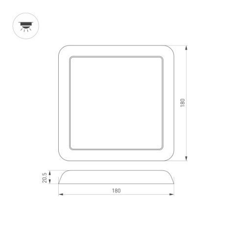 Встраиваемый светодиодный светильник Arlight CL-Fiokk-S180x180-12W Day4000-Mix 034470