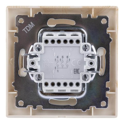 Выключатель трехклавишный TDM Electric Лама 10А 250V сосна SQ1815-0303